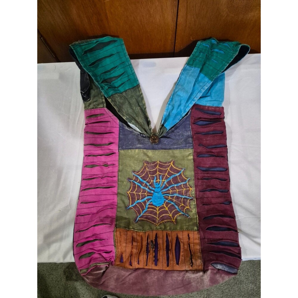 Bohemian Hippie Crossbody Shoulder Patch Work Cotton Spider Bag Nepal